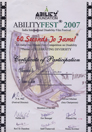 Certificate from  ABILITY FOUNDATION for 'R.I.P'